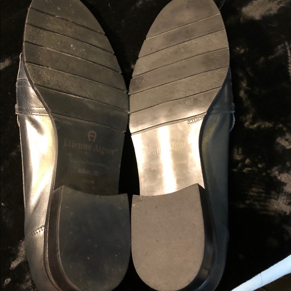 Etienne Aigner Womens Karlie leather loafers Navy 7.5 - Picture 7 of 7